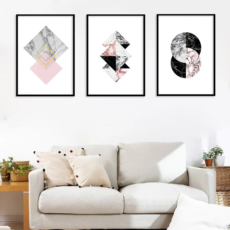 Modern Canvas Painting Art Wall Abstract Geometry Nordic Style Pictures for Living Room Home Decor | Дом и сад