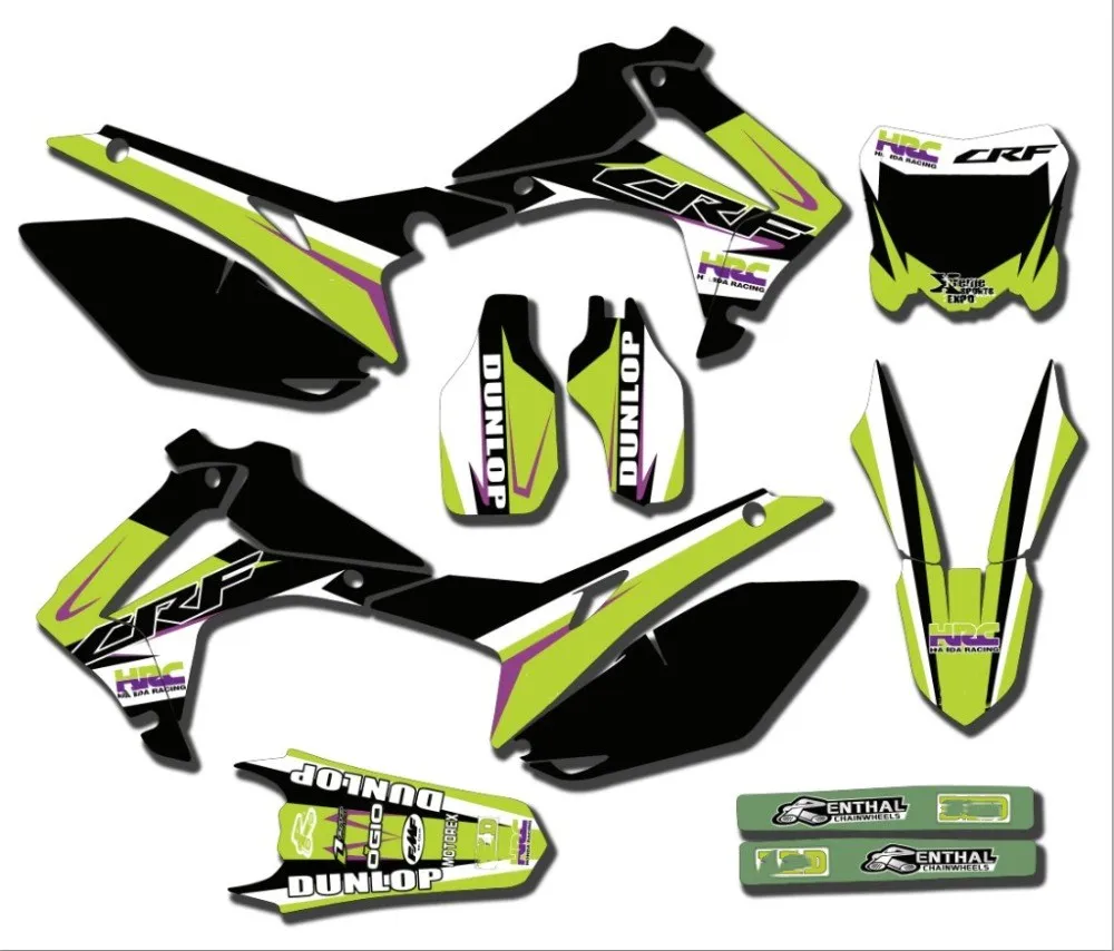 Индивидуальные Графика наклейка Стикеры для Honda CRF250R CRF250 2014 2017 & CRF450R CRF450 2013 2015 2016 CRF