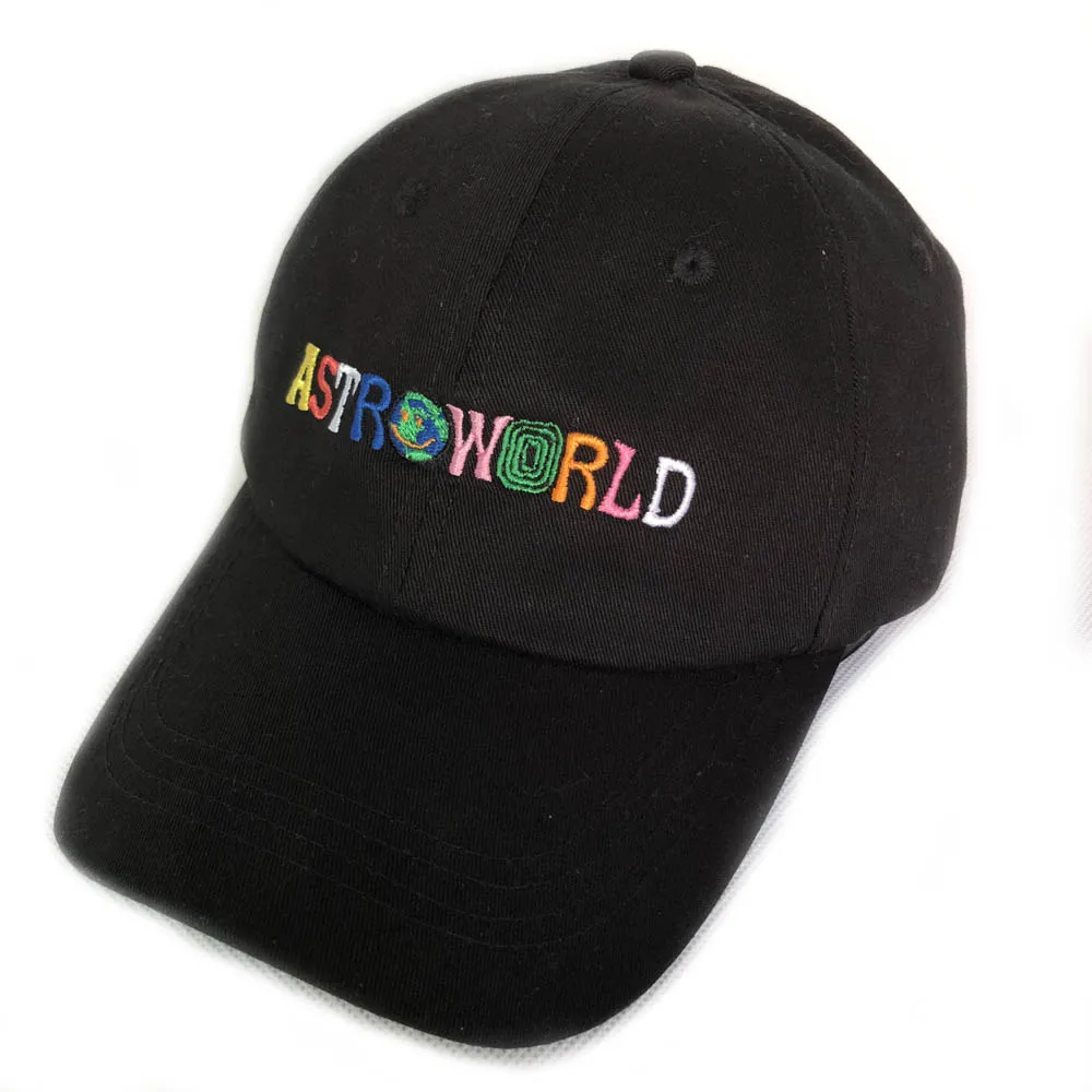 Новейший Альбом Travis Scott шляпа ASTROWORLD для папы 100% хлопок мужчин и женщин бейсболки с