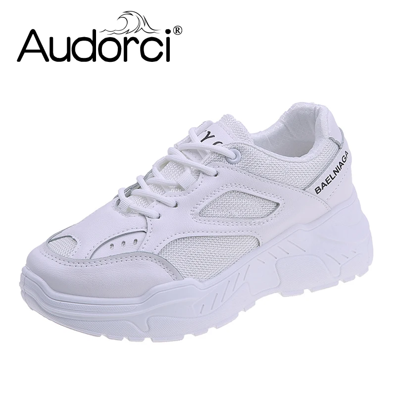 Audorci 2019 весенние женские удобные кроссовки Женские Дышащие повседневные туфли на