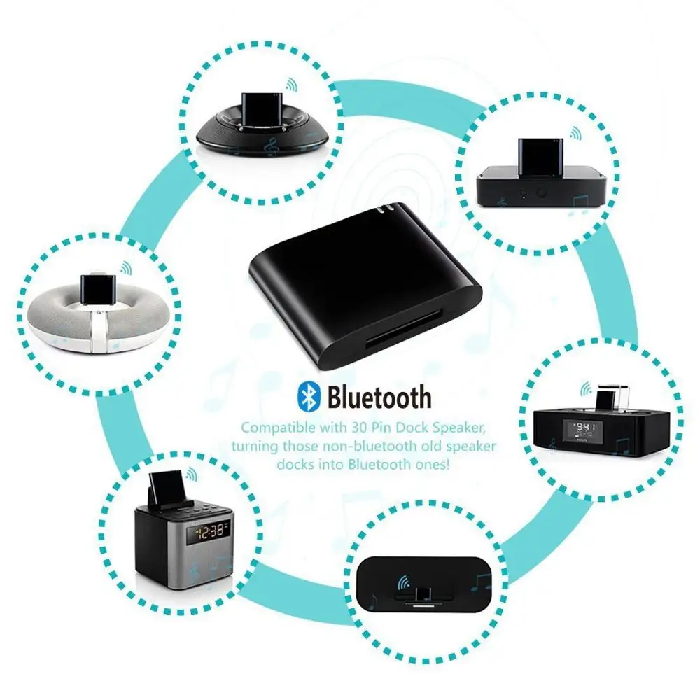 30pin Bluetooth аудио музыкальный приемник адаптер 4 1 для iPhone iPod к стерео