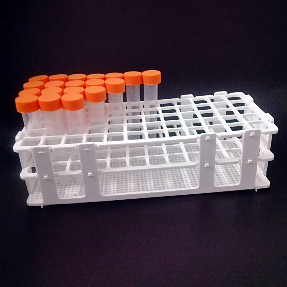 cremalheira plastica do tubo do teste para 16mm 60 pocos branco destacavel 60 furos