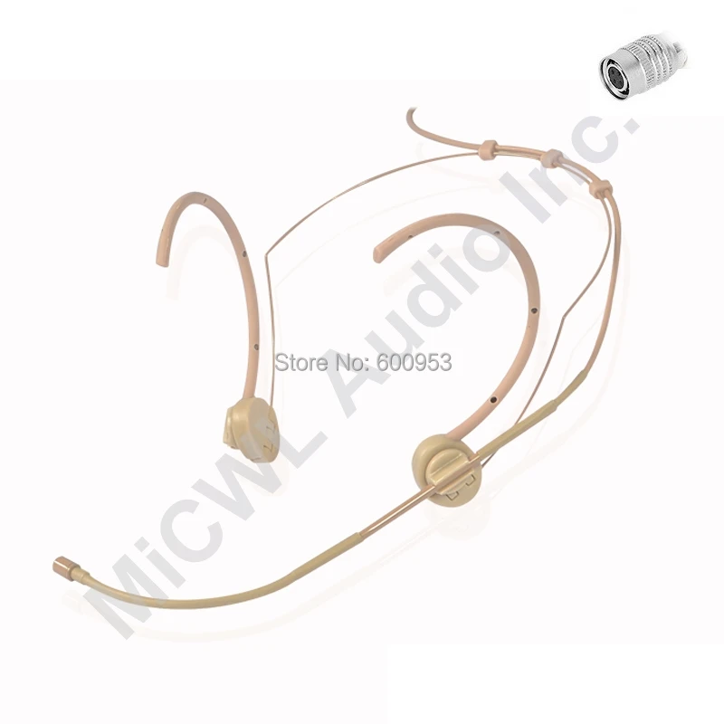 

mini Beige Omni-Directivity Dual Hook Headset Microphone for Audio Technica Foldable ears Hook Wireless Mic System