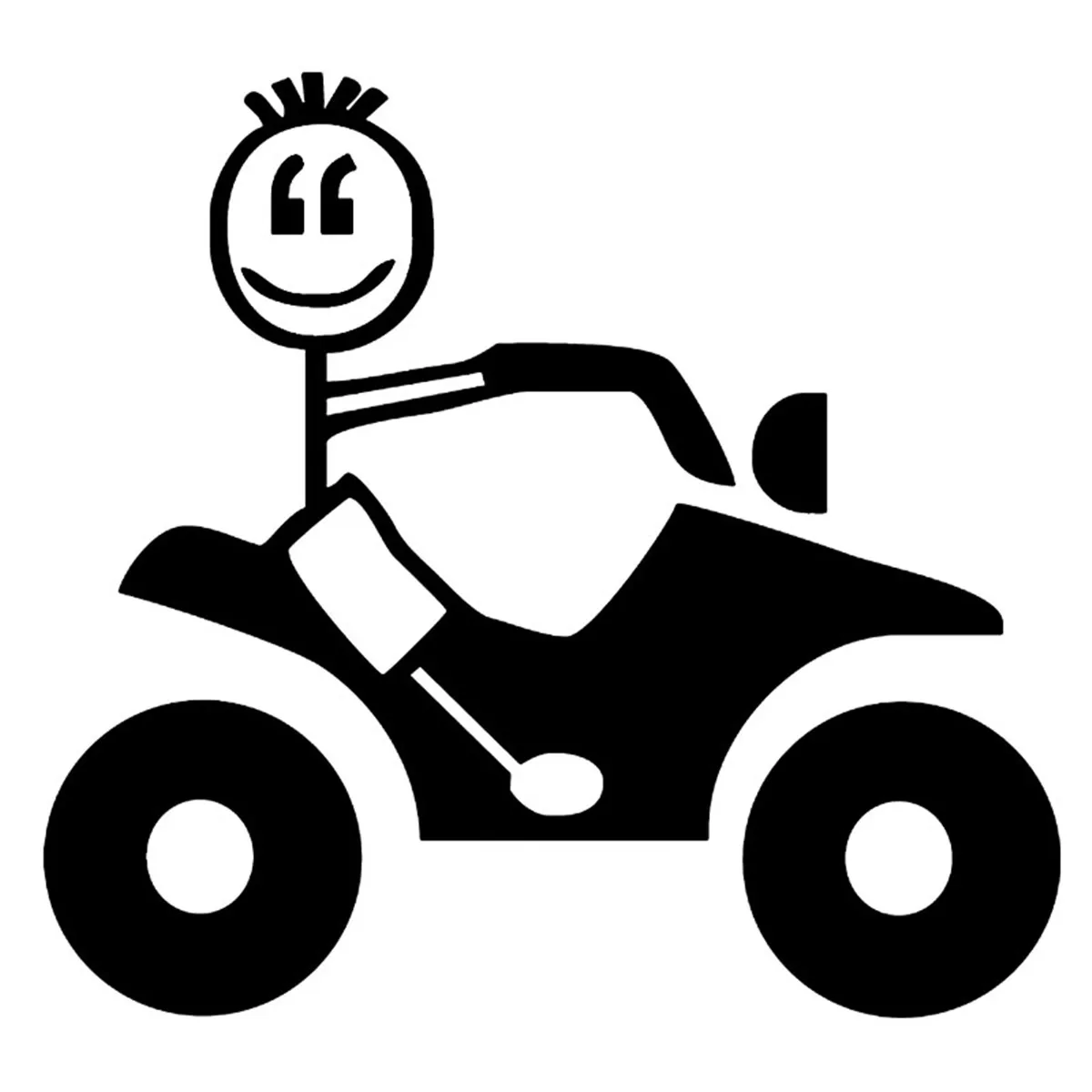 Виниловый стикер Cartooon Riding a Motorcycle для автомобильного окна|Наклейки на автомобиль|