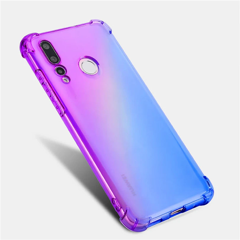 Градиентный чехол для телефона Huawei Y9 Y7 2018 Y6 Y5 Prime 2019 прозрачный противоударный