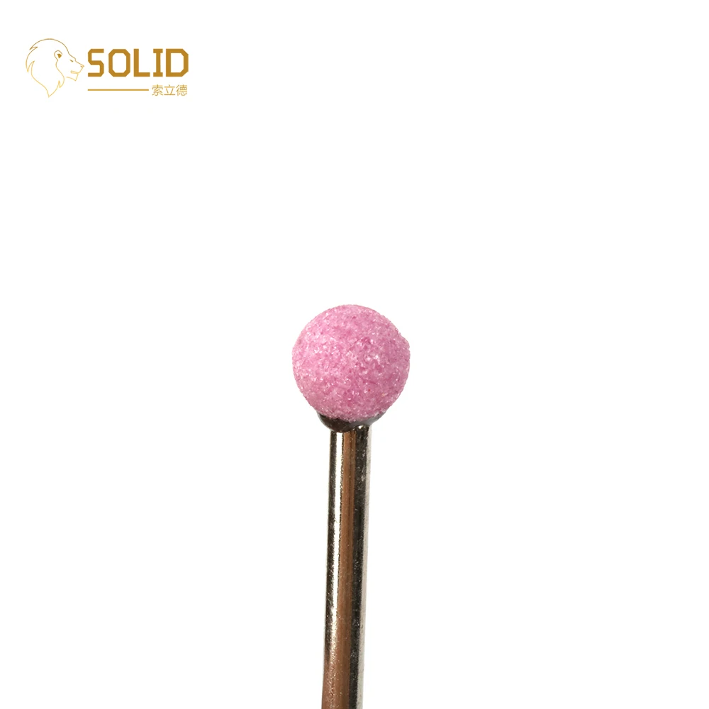 

100Pcs 8mm Ball Shape Ceramic Mounted Grinding Head with 1/8" Shank Burrs Bits Rotary Tools for Polishing Wood, Plastic, Metal