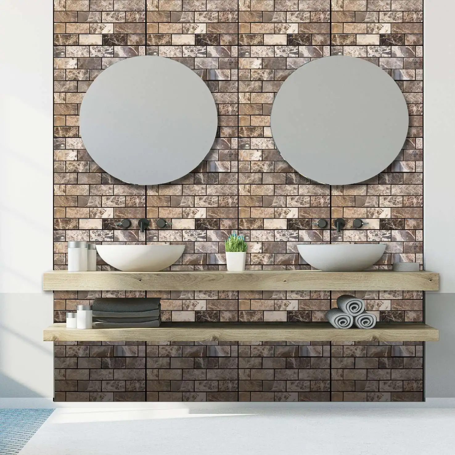 Лидер продаж 10 шт./компл. 30x30 см 3D кирпичная стена камень старинная наклейки Кухня