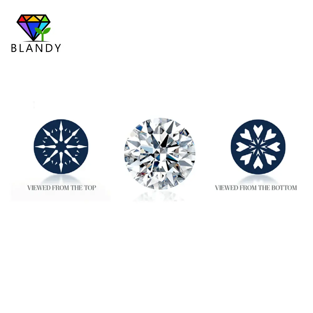 

8 Hearts and 8 Arrows White Cubic Zirconia 50~80mm Round European Star Cut CZ Stone Synthetic Gems For DIY Jewelry