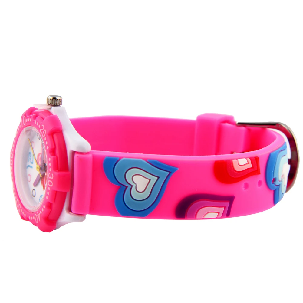 Детские часы с регулируемым милым 3D мультяшным круглым циферблатом и пряжкой