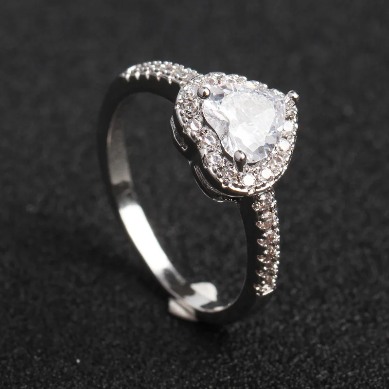 Romantic Love Infinity Heart Ring White CZ Bridal Best Gifts Size 6-10 For Women Femme Engagement Statement Jewelry | Украшения и