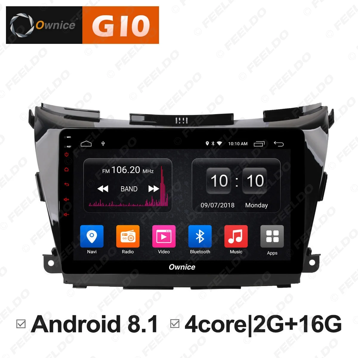 FEELDO 10 1 &quotAndroid 6 0 4 ядерный/DDR3 1G/16G/поддержка 4G ключ автомобильный медиаплеер с GPS