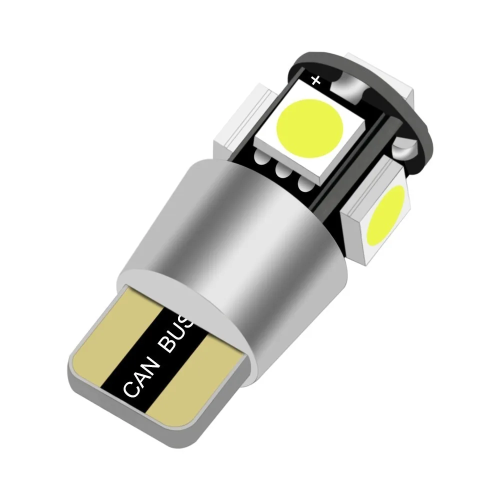 2pcsT10 Canbus 5smd автомобильный светильник W5w 194 168 лампочки ошибки DC 12V клиновидная