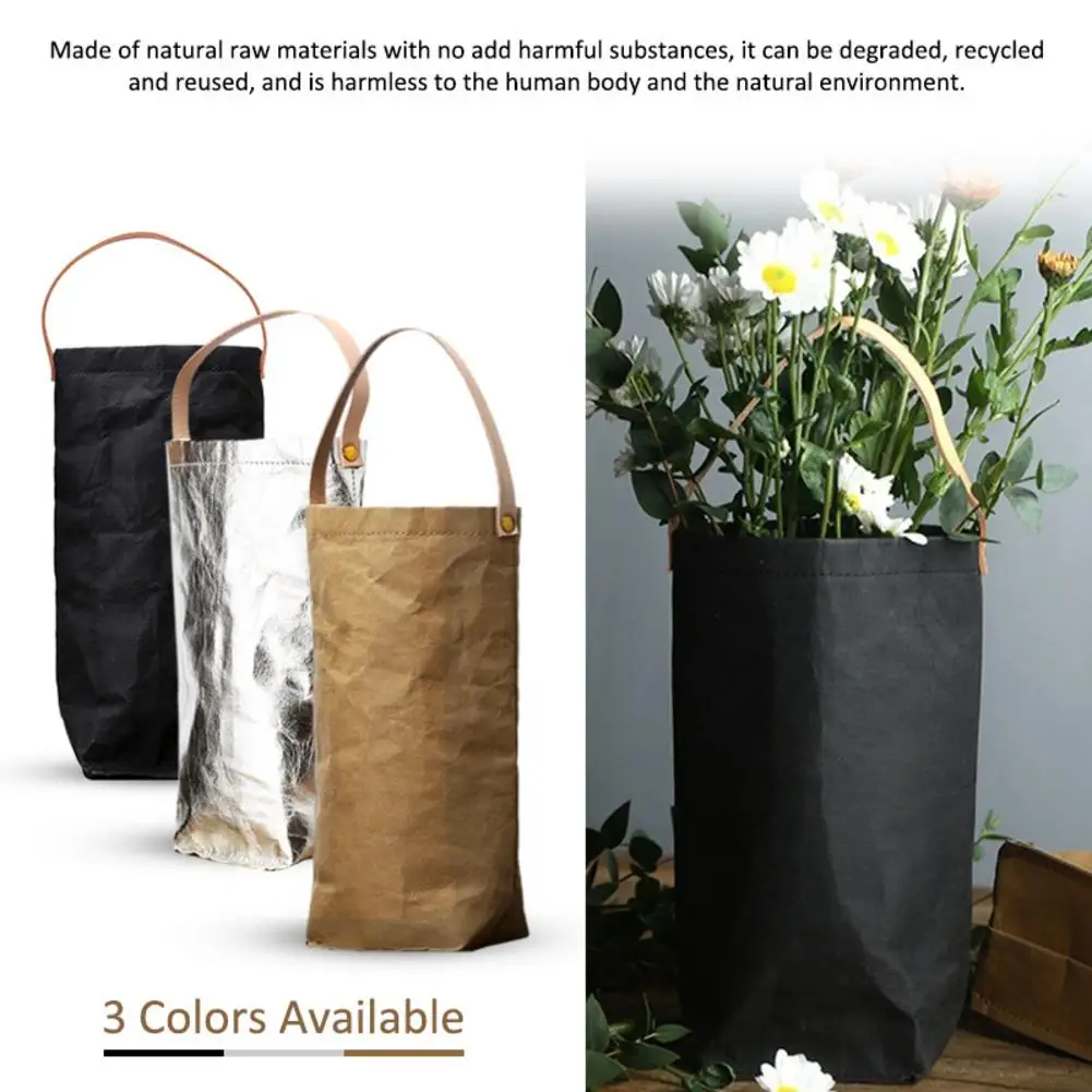 Organizer Washable Kraft Paper Flower Pot Single Wine Packaging Box Environmentally Friendly Tote Bag Storage | Дом и сад