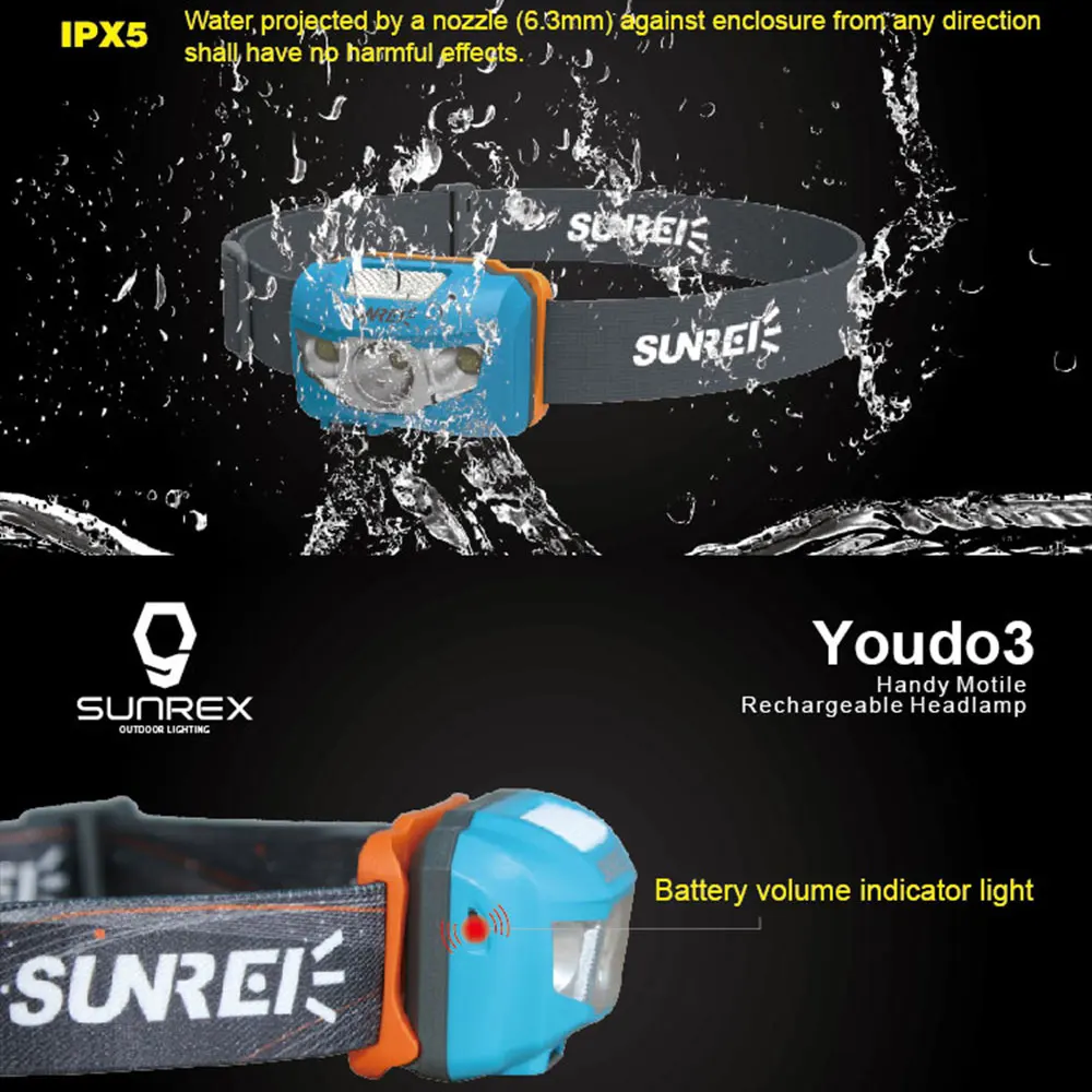 Фара Sunrei Youdo 3 Night Run легкий вес переключатель портативный спортивные