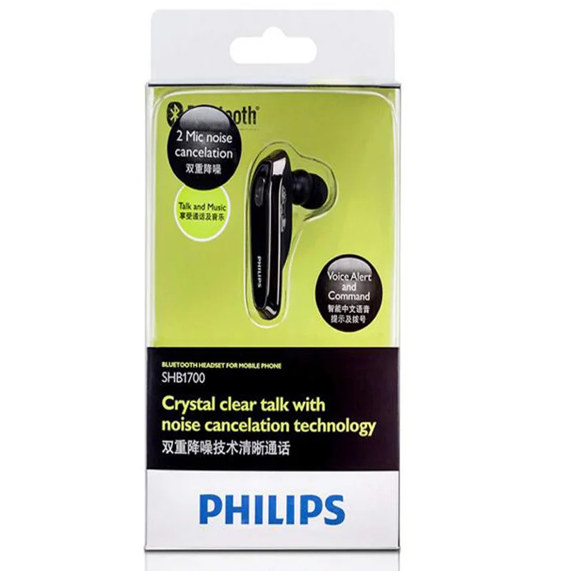Оригинальные Наушники Philips Shb1700 с ушным крючком гарнитура Bluetooth 4 0 и литиевым