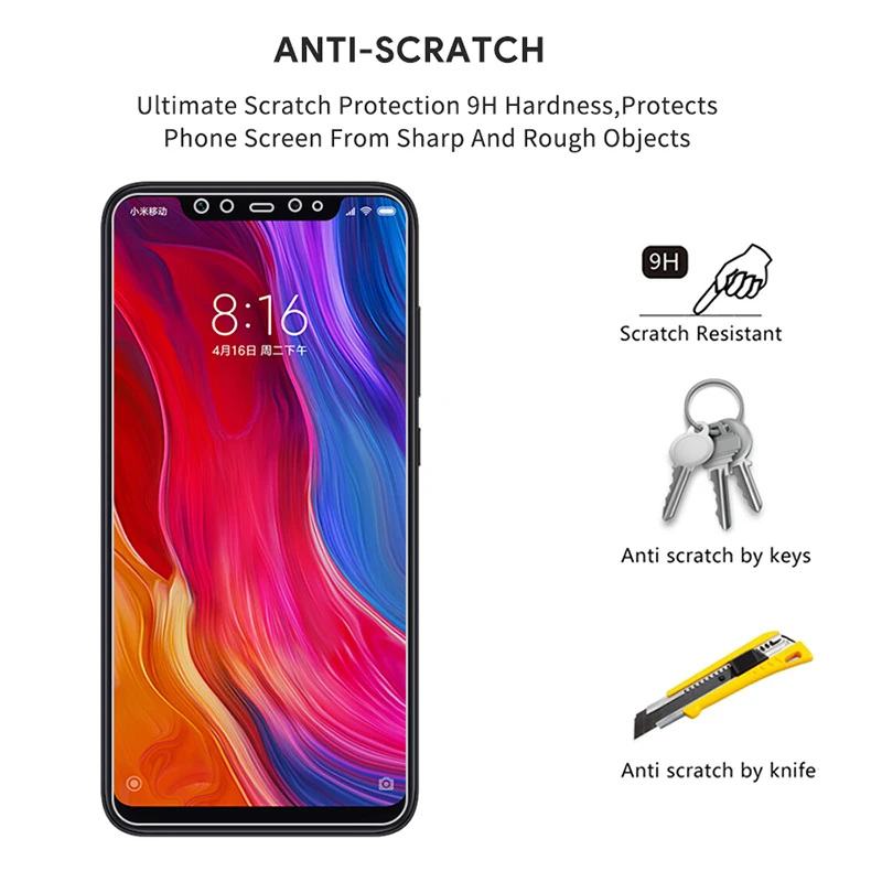Закаленное стекло для Xiaomi Redmi Note 7/6 Pro/S2 пленка 9H HD защиты экрана 8 Lite 8Pro 8Explorer Play A2 Max