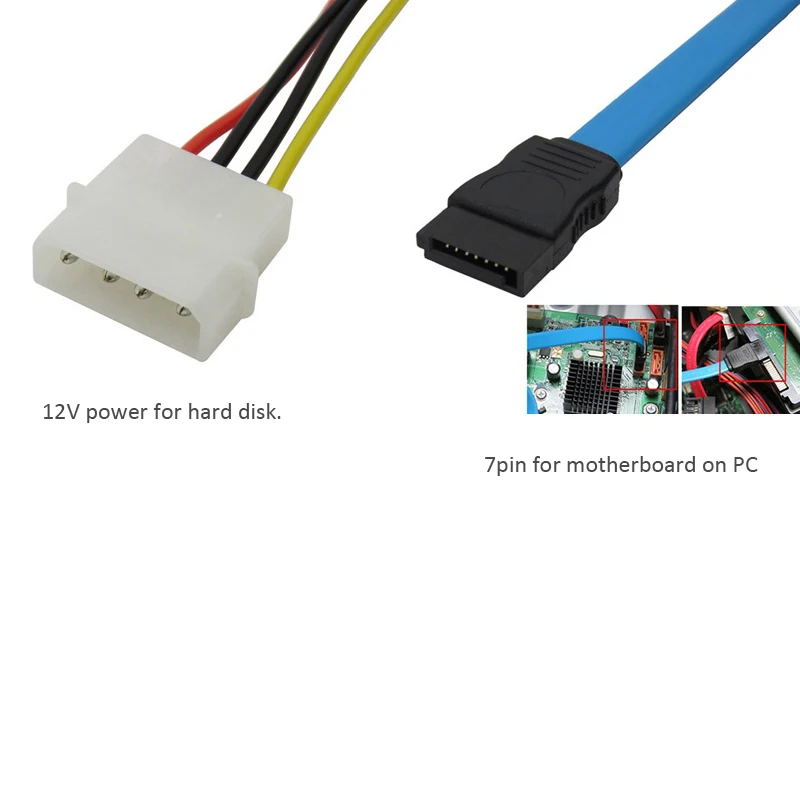 Кабель конвертер для жесткого диска 70 см Mini SAS 29Pin SCSI в SATA 7Pin с LP4 Molex IDE 4 контактный