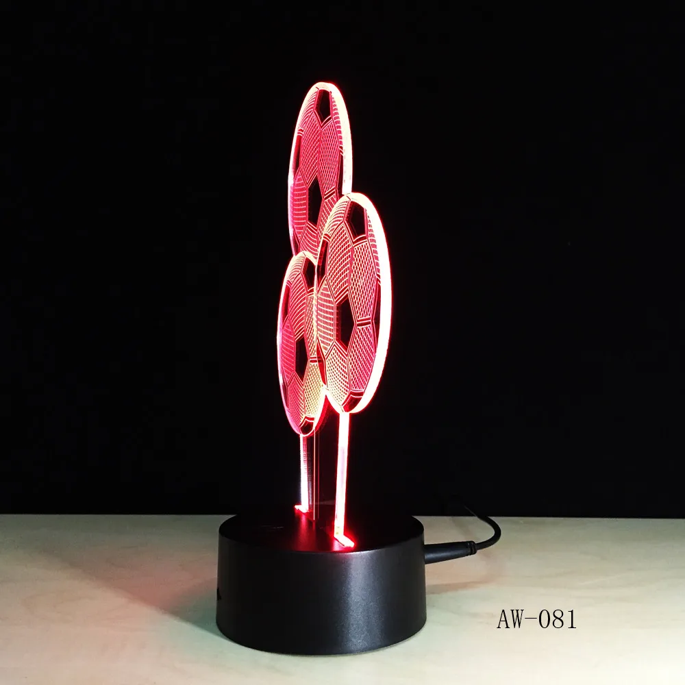Футбольный воздушный шар Ночной светильник спортивный 3D светодиодный USB с