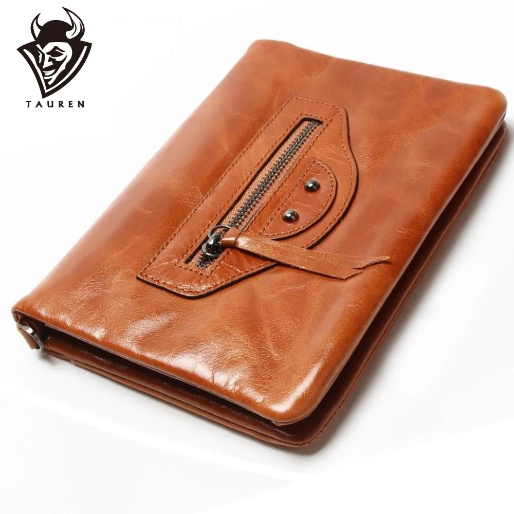 Многофункциональное масло вощеная кожа мотоциклетный кошелек для женщин клатч