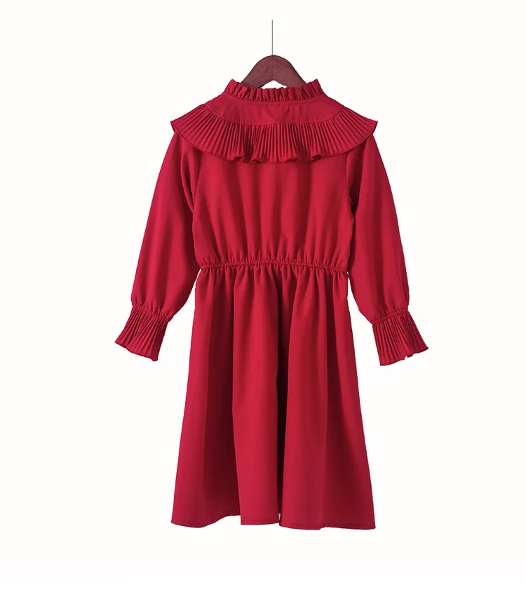 Платье для девочек Детская одежда Хлопковое красное платье принцессы Сезон