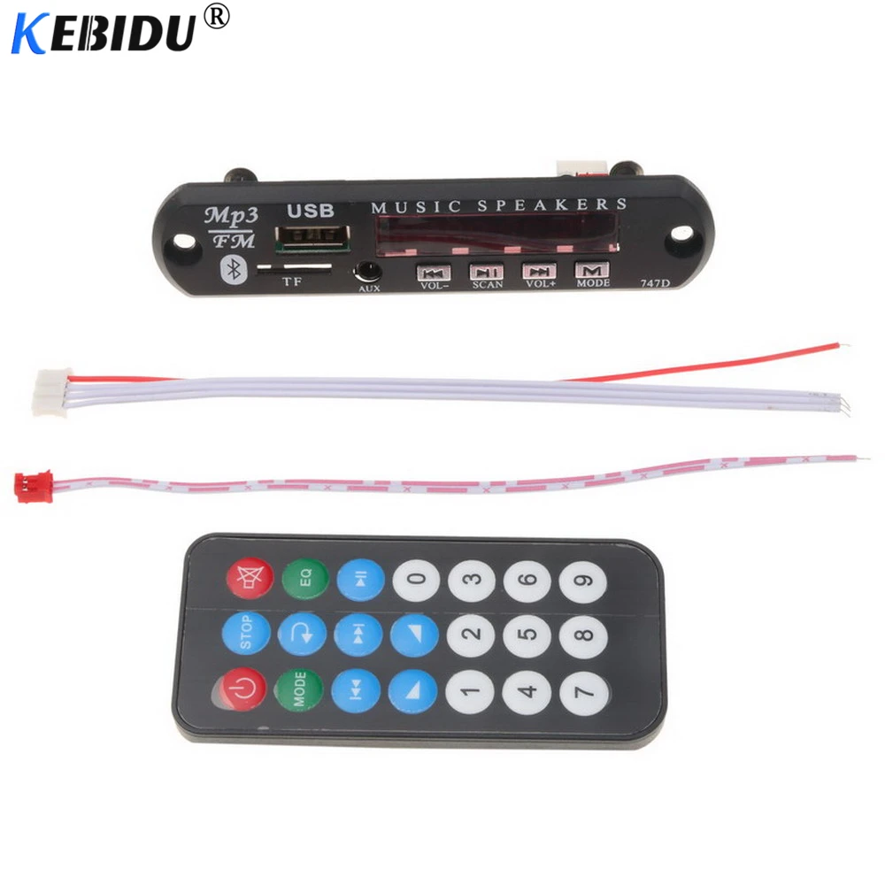 Kebidu Bluetooth MP3 плеер декодер плата FM радио TF USB 3 5 мм AUX модуль приемник автомобильный