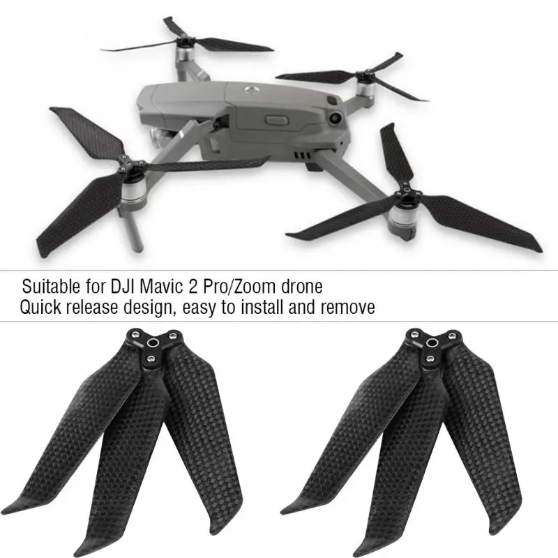 Углеродное волокно быстросъемные 8743 Шум снижение 3 лопастной Пропеллер для DJI Mavic