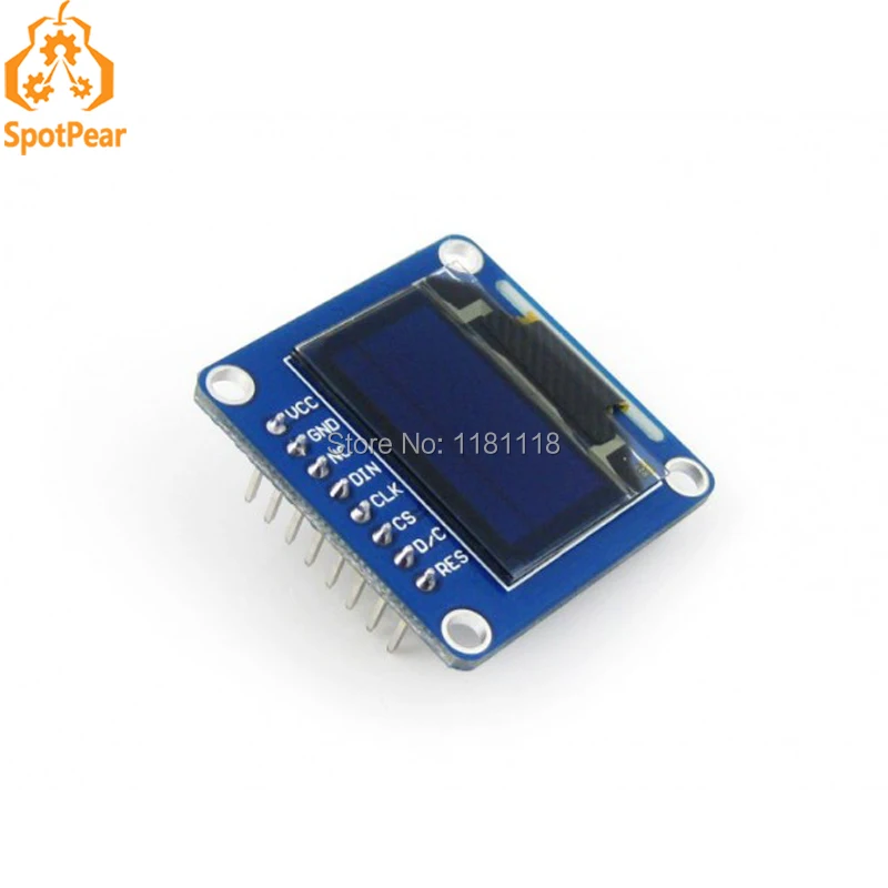 

0,96 дюйма oled (b) fo STM32 SPI/I2C интерфейсы 1/4 желтый 3/4 синий вертикальный pinheader
