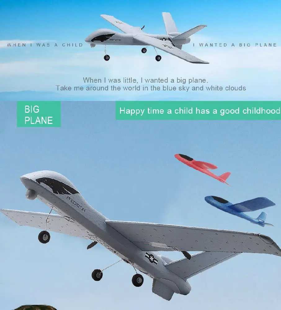 RC самолет Z51 20 Minutes Fligt Time Gliders 2 4G Летающая модель с светодиодный разметкой рук