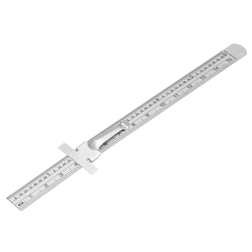 6 Inch 0-150mm Stainless Steel Gauge Standard Rule Scale Depth Length Marking Measuring Tool with Detachable Clip | Инструменты