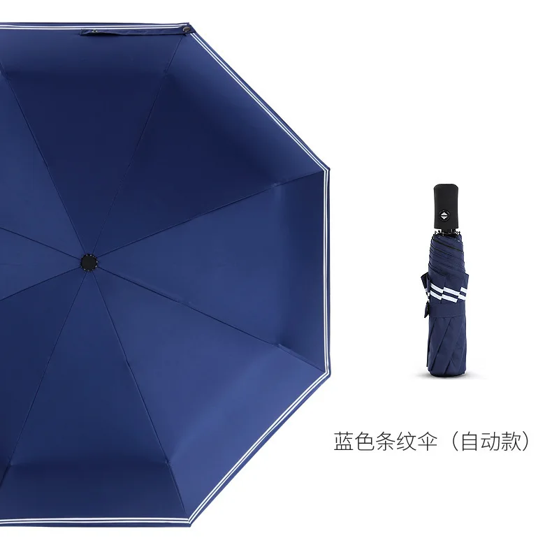 ZTAutomatic Stripe Parasol Sunshade Sunscreen Ultraviolet Rays Black Rubber Dual Umbrella YS231- | Дом и сад