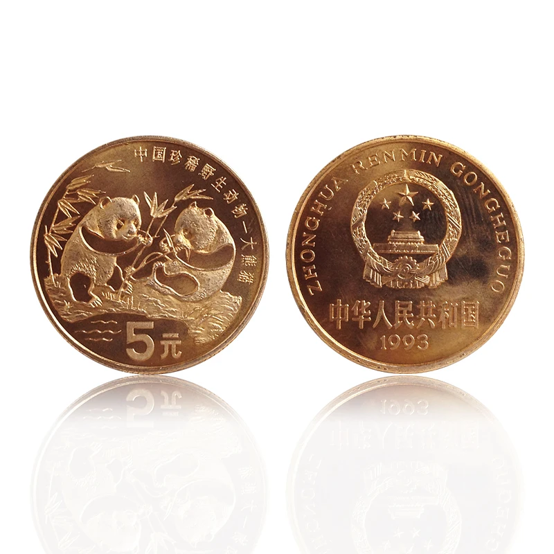 Китайская монета 5 юаней памятные монеты дикая панда животное рулон UNC