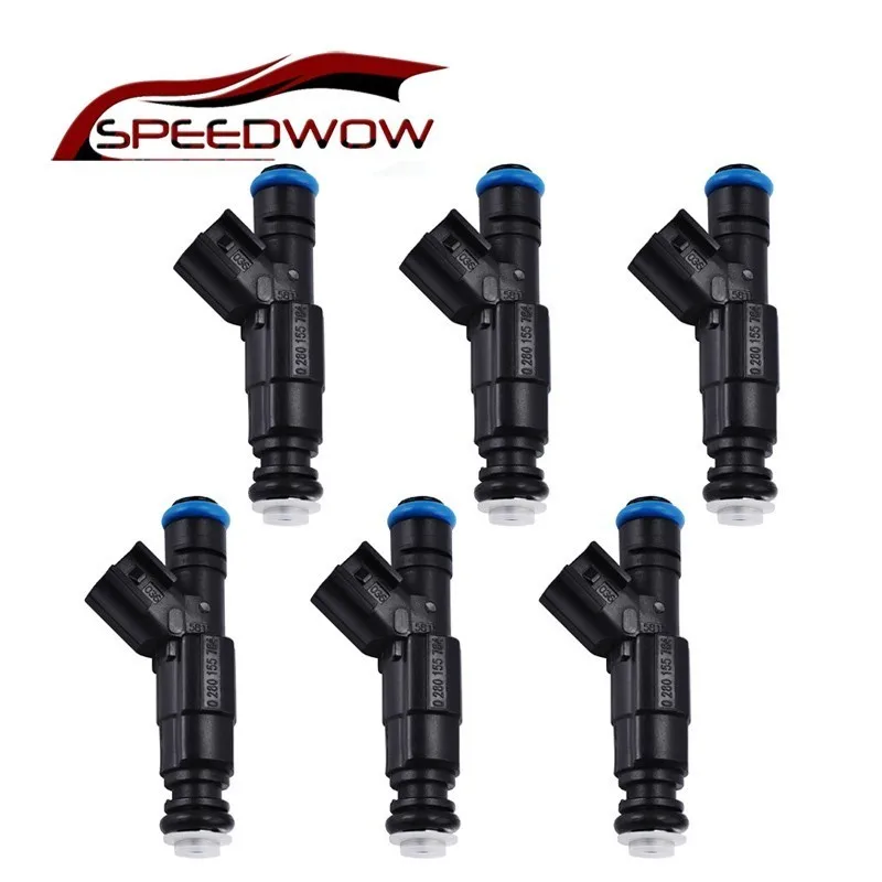 SPEEDWOW 6pcs Black 4 Hole EV6 Upgrade Fuel Injector For Jeep 4.0L 99-04 Cherokee OEM 0280155784 Supply System Parts | Автомобили и