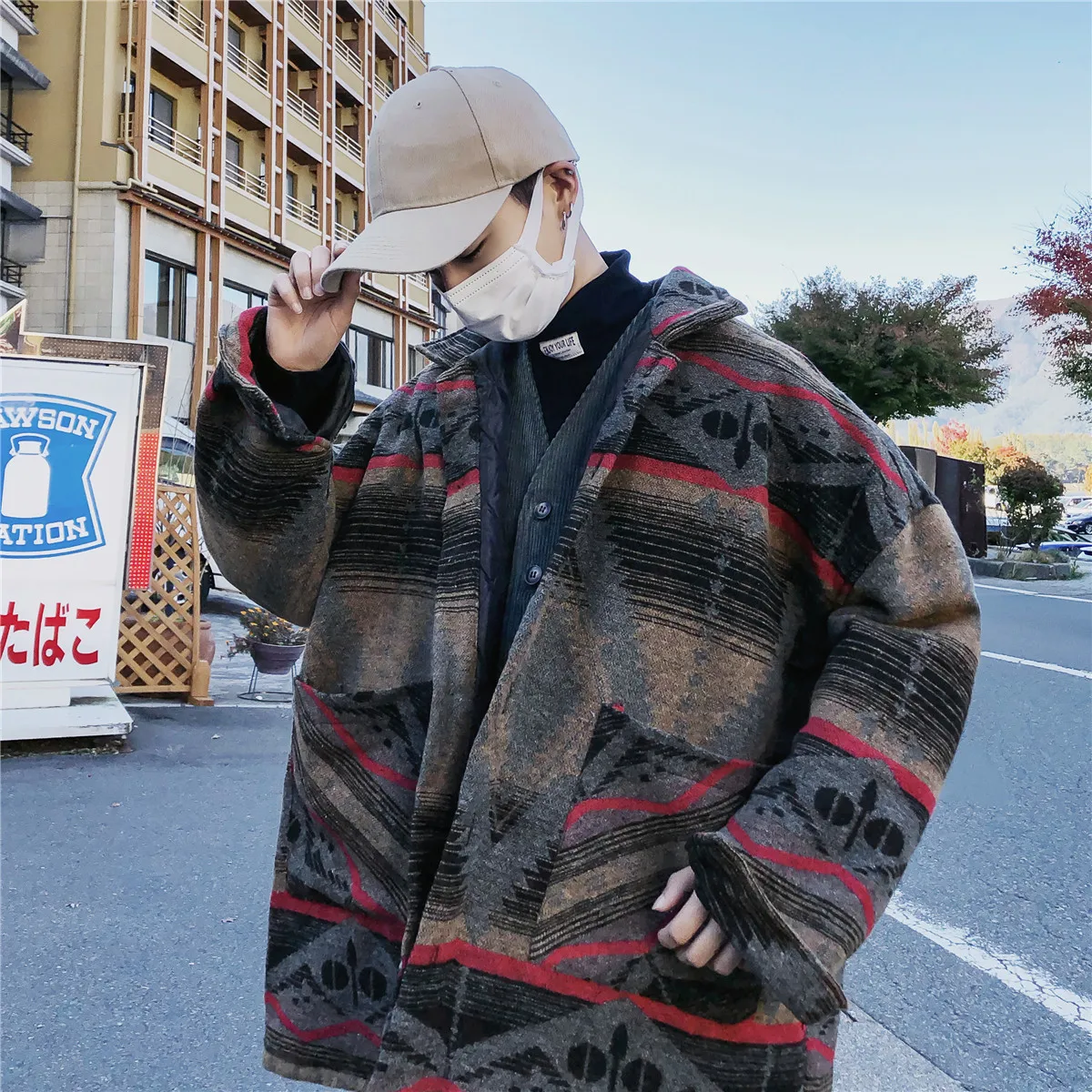 2018 зима mannen Повседневная Geul Losse Wol смеси Dikker katevoerde Kleding kajmier Jas Sneeuw 3 Kleur парка m