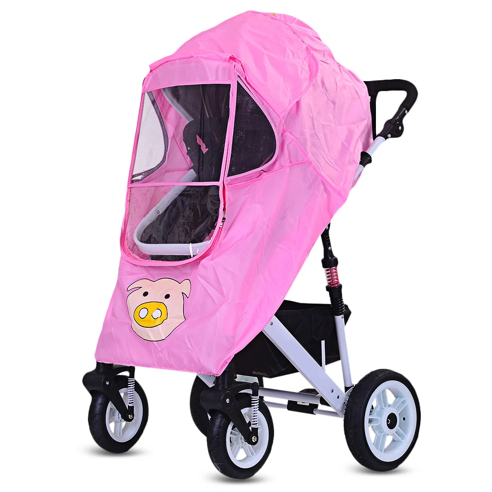 Baby Stroller Pushchair Pram Accessories Rain-Proof Wind-Proof Rain Cover For Outdoor Travel Cute Cartoon Pattern Parts | Мать и ребенок