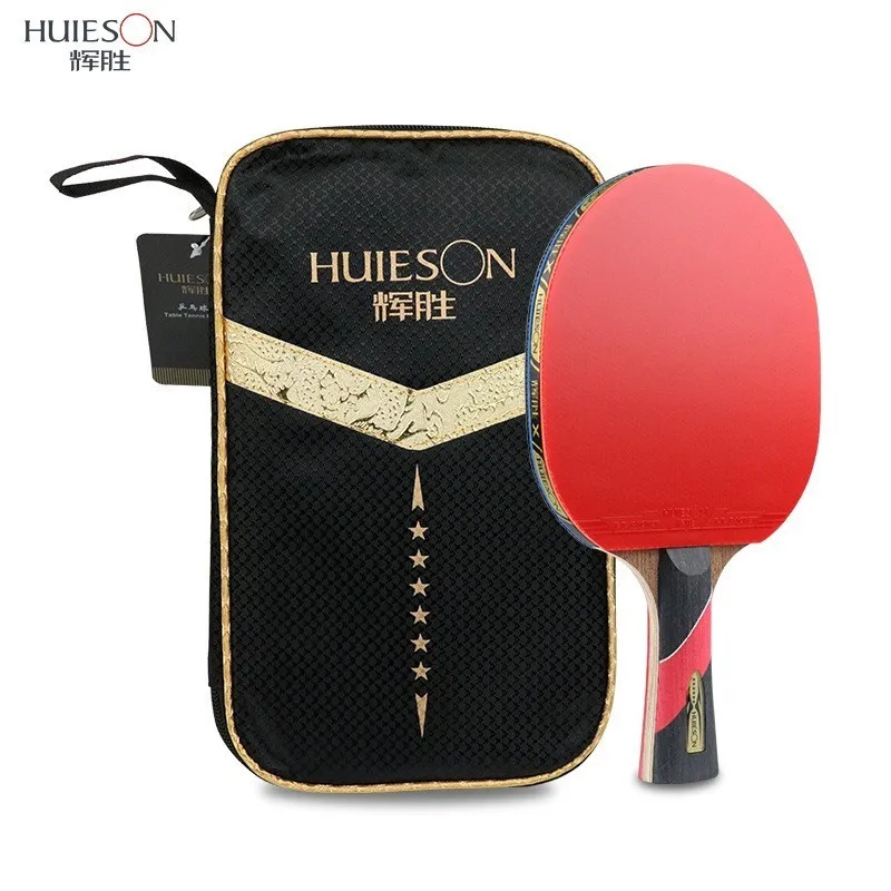 

Ракетка для пинг-понга Huieson Wenge, супермощная резиновая ракетка из древесины и углеродного волокна, ракетка для настольного тенниса, 6 звезд