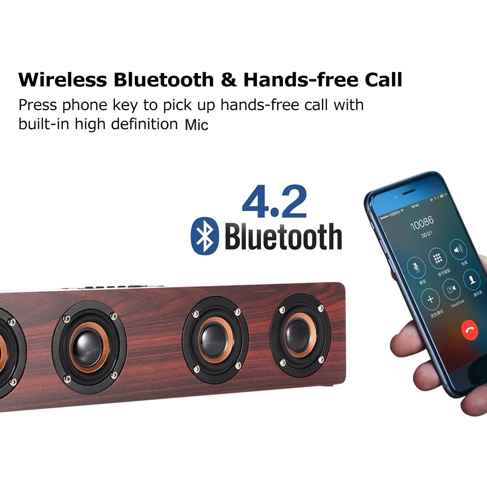 W8 красный деревянный зернистый Bluetooth 4 2 четыре искусственных басов сабвуфер