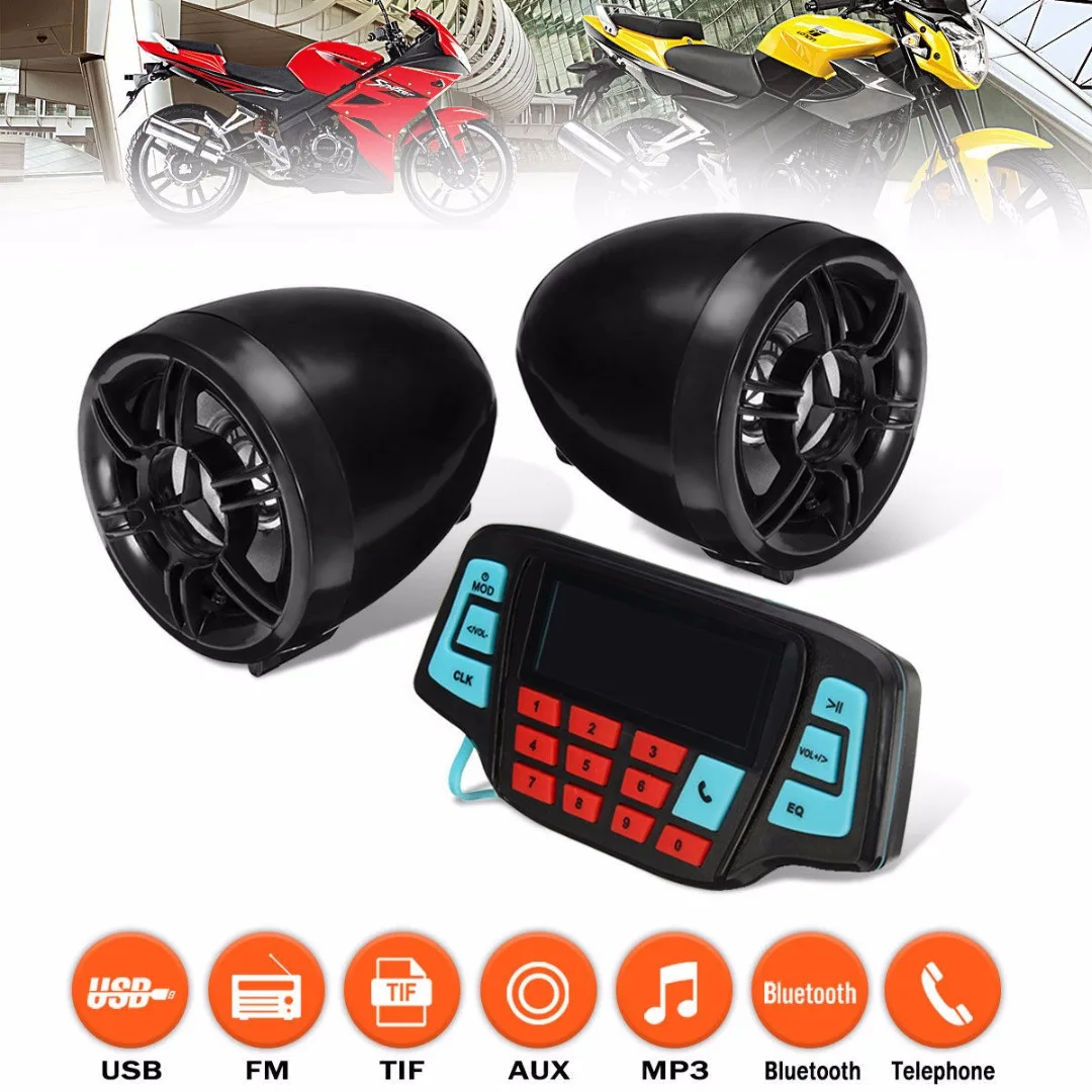 Новейшая мотоциклетная Bluetooth аудиосистема MP3 FM Радио стерео динамик USB SD|Защита от