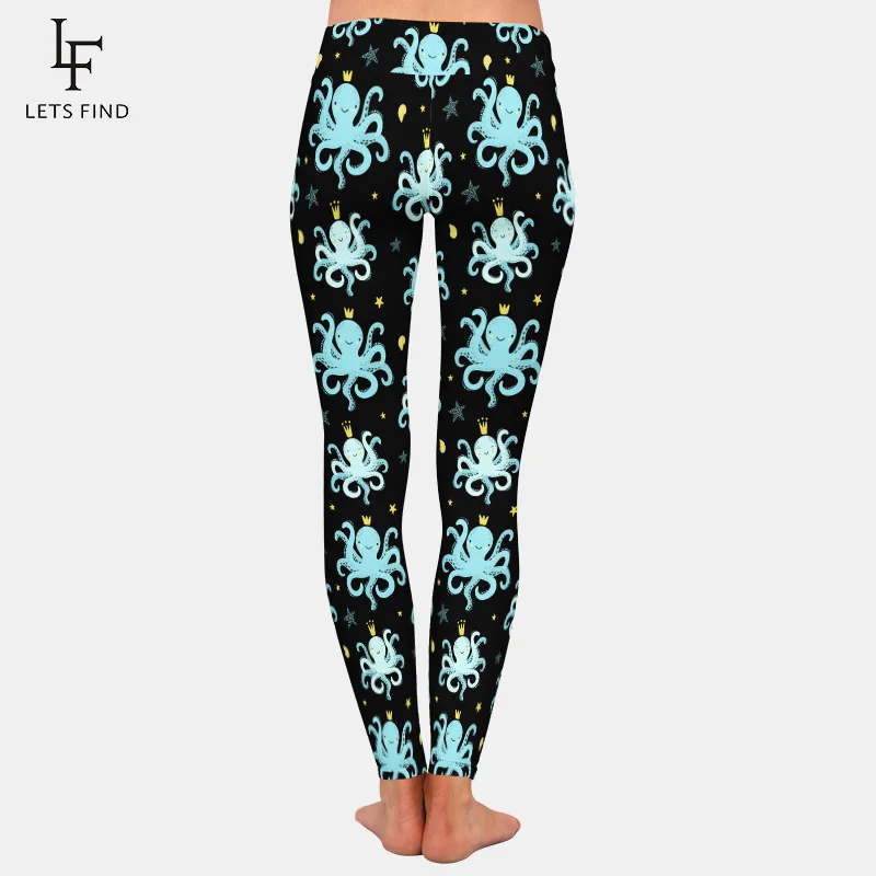 2019 Лидер продаж модные с принтом осьминога высокой талией женские черные