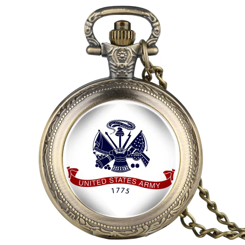 Clock United States Army Fobs Mens Pocket Watch Pattern Arabic Digital Alice in Wonderland Necklace | Наручные часы