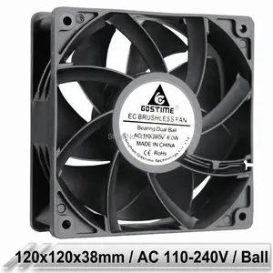 1 шт., Бесщеточный Охлаждающий вентилятор EC 120 мм x 38 мм 12038 12 см, переменный ток 110 в 115 в 120 в 220 в 240 В, 2 провода