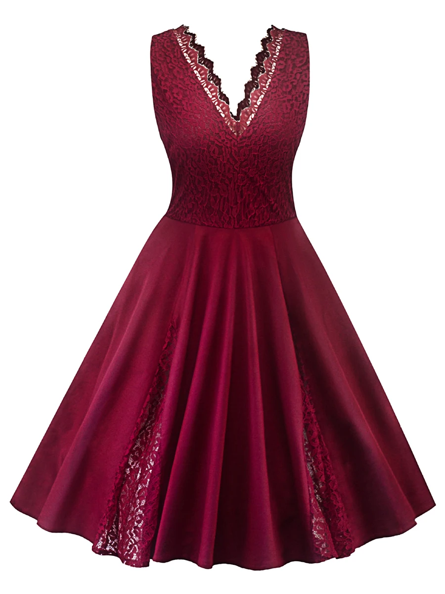 Новые летние платья для женщин Ретро плюс размер сексуальное с v образным вырезом