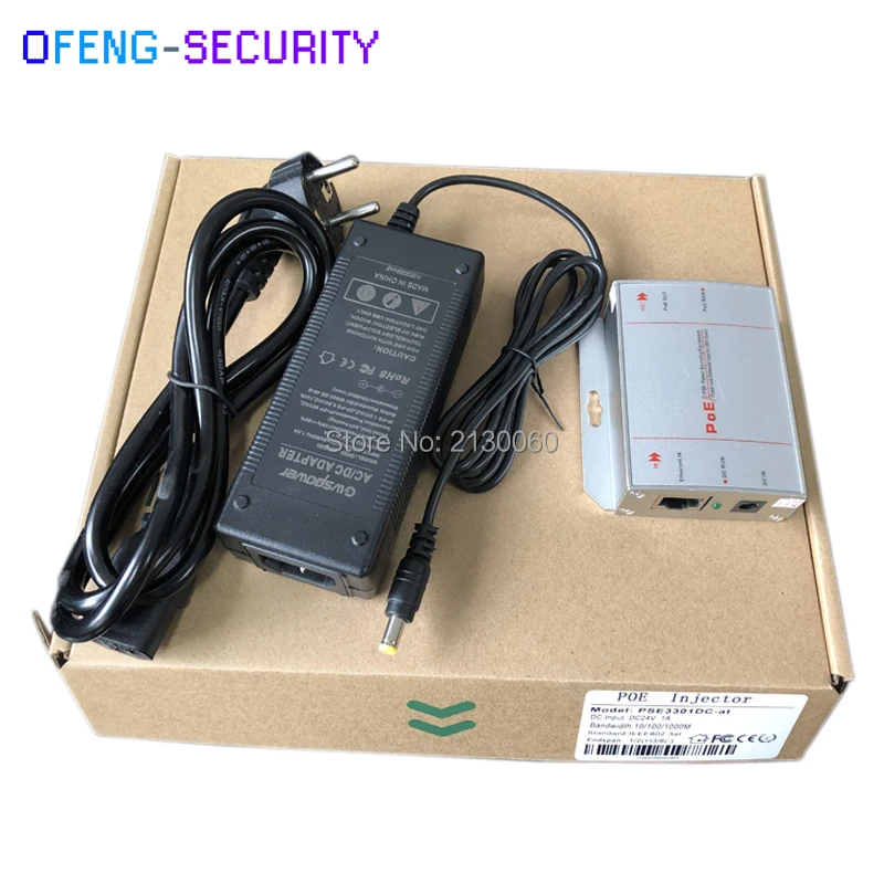 10 шт./лот Однопортовый гигабитный PoE инжектор 30 Вт 2x RJ45 порты 1x входной порт