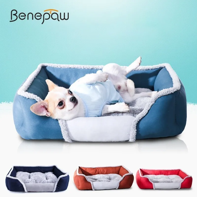 

Всесезонная моющаяся кровать для больших собак Benepaw, 4 цвета, уютный двухсторонний коврик, качественная мягкая противоскользящая Пыленепро...