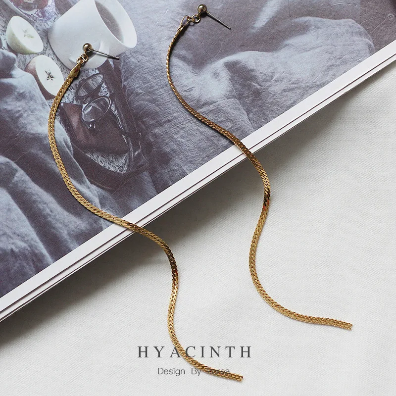 Earrings Woman Tide Long Ear Line Metal Cold Wind Eardrop Personality Exaggeration Earring | Украшения и аксессуары
