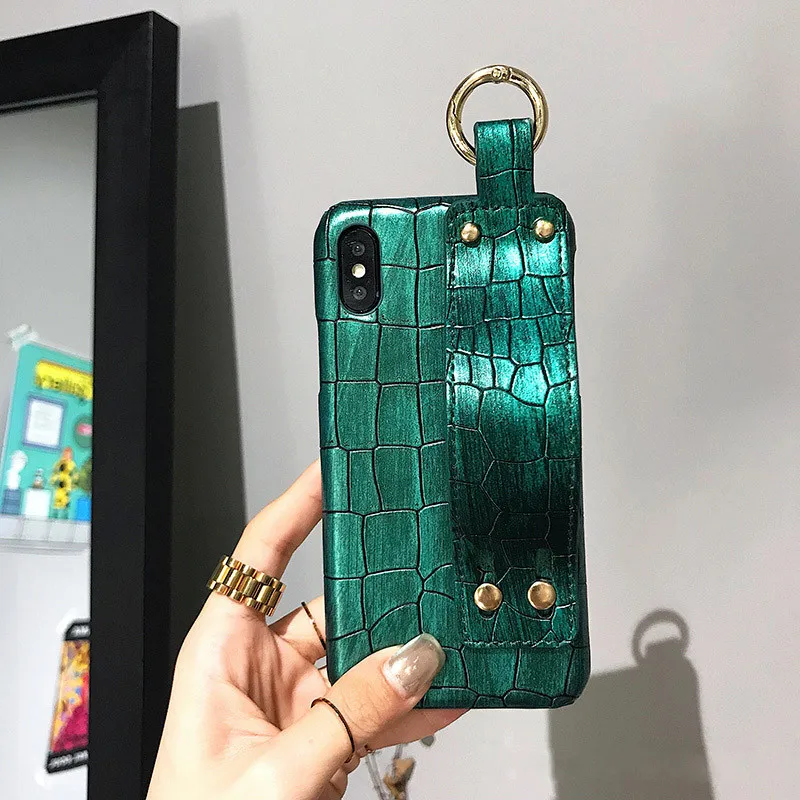 Роскошный чехол для телефона из крокодиловой кожи с ремешком на запястье Huawei Nova