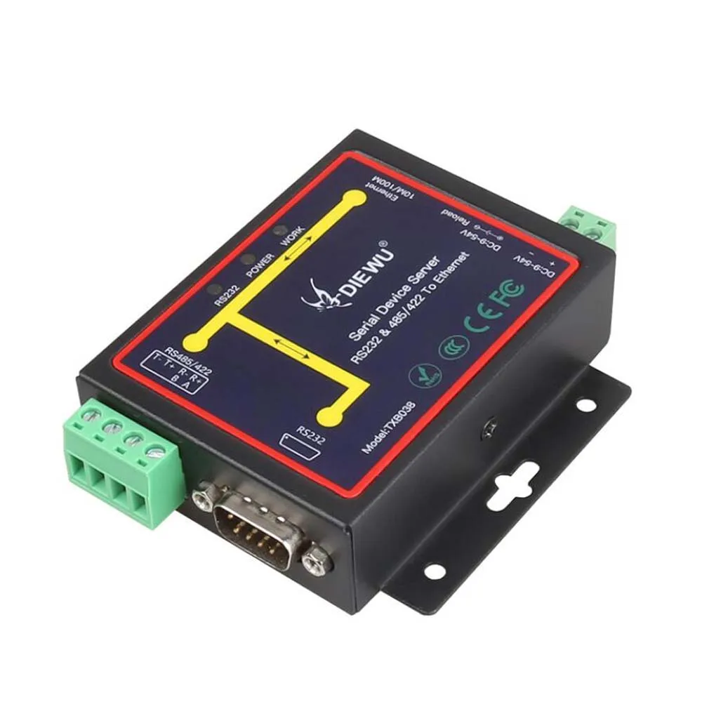 Промышленная серия Modbus RS232 RS485 RS422 в Ethernet конвертер устройства сервера TCP/RTU/UDP RJ45 +