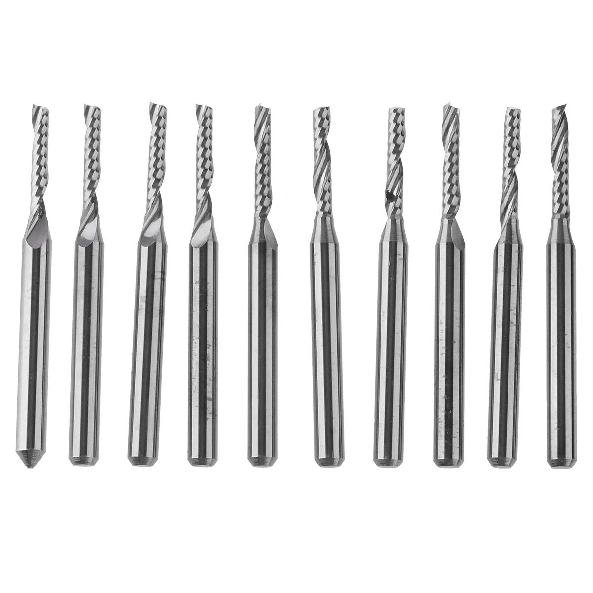 

10pcs/set 1/8" Shank Milling Cutter Solid Carbide End Mill Engraving Edge Cutter CNC Router Bits for Cutting Slotting