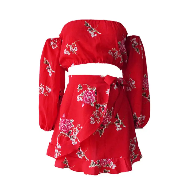 Женский комплект из двух предметов летние милые платья бандажный укороченный