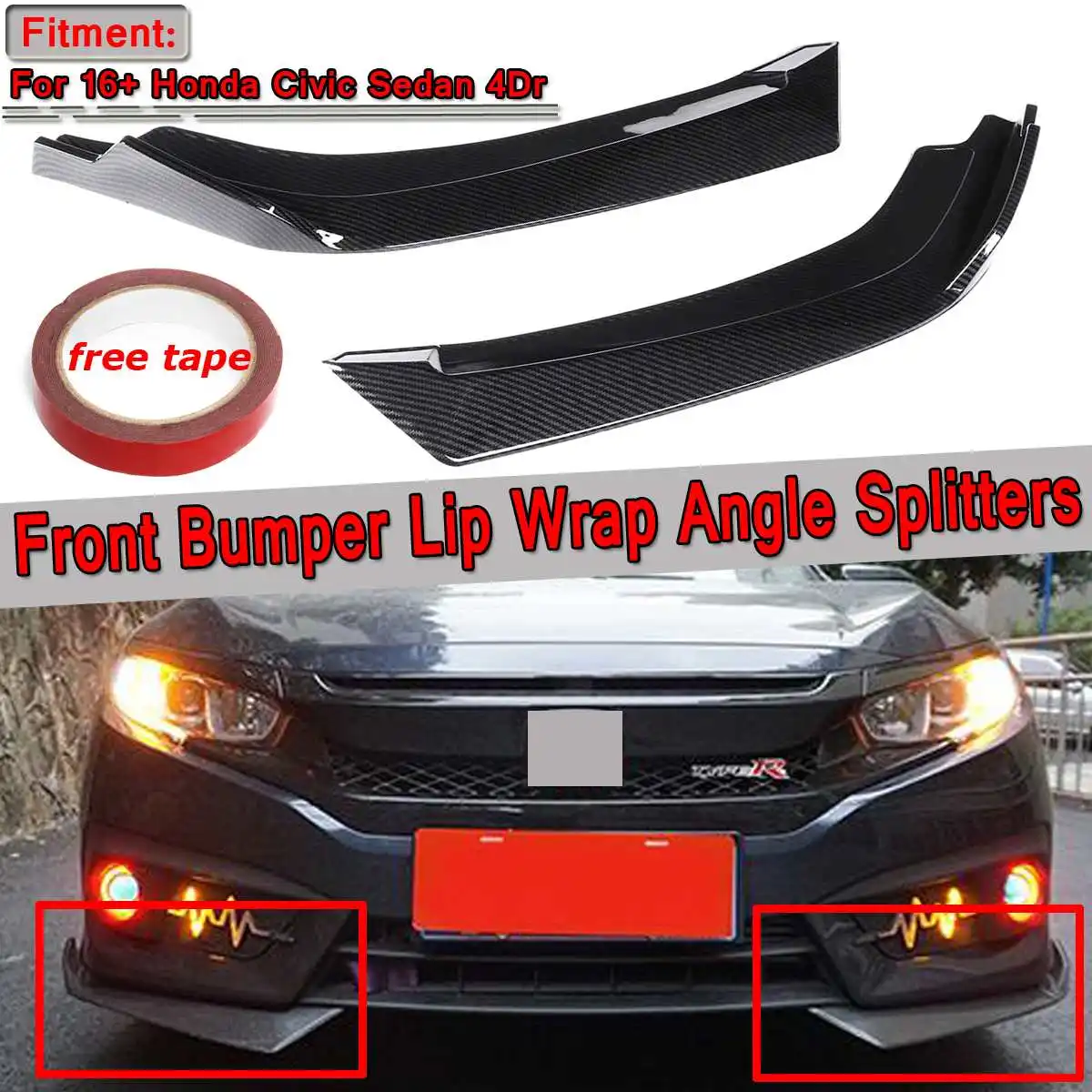2 шт. Универсальный Автомобильный передний бампер для губ Splitter Spolier Protector Guard Honda