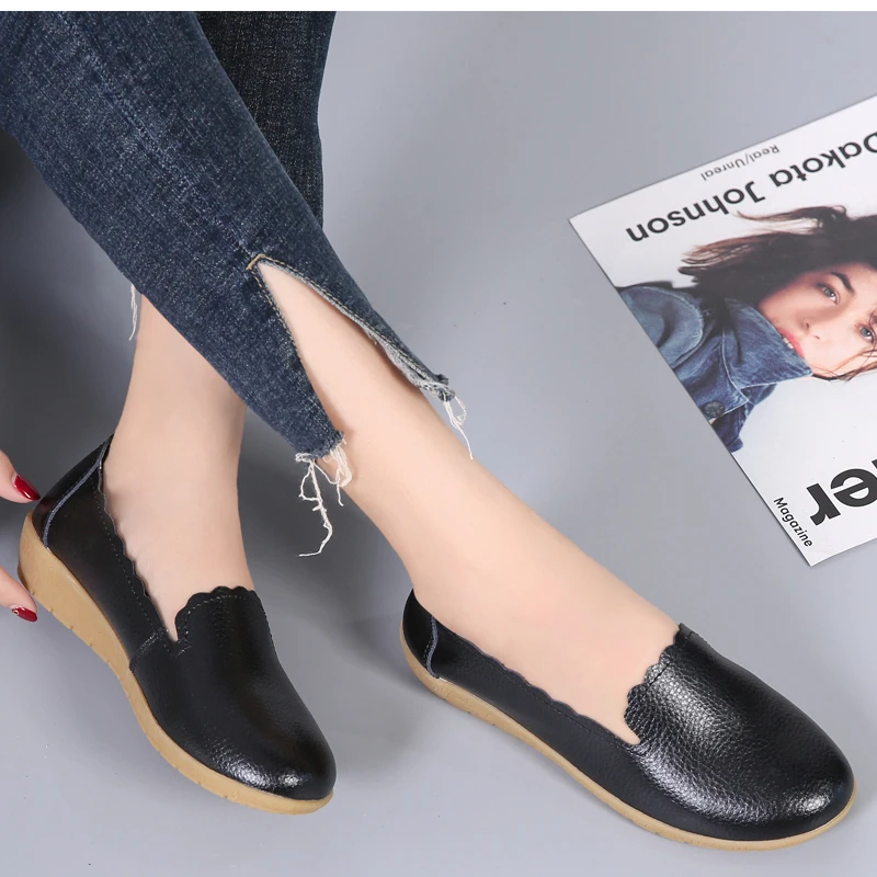 Весенние женские слипоны на плоской подошве Цвет зеленый tufli scarpe donna Повседневная